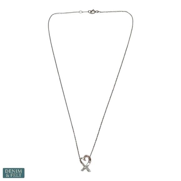 Tiffany & Co. Paloma Picasso Loving Heart Necklace Sterling Silver 16” Chain - Picture 12 of 15